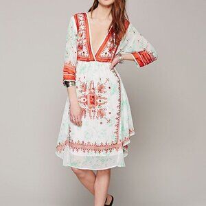 Free People FP New Romantics Flower Crown Dress Ivory Combo L